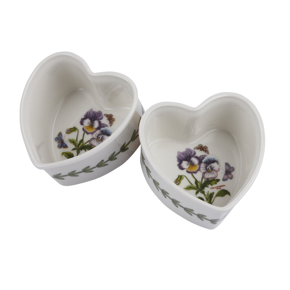 Portmeirion Botanic Garden - Heart Ramekins - 9cm Pansy