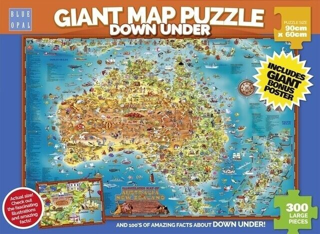 Blue Opal Puzzle - Down Under Giant Map 300pc