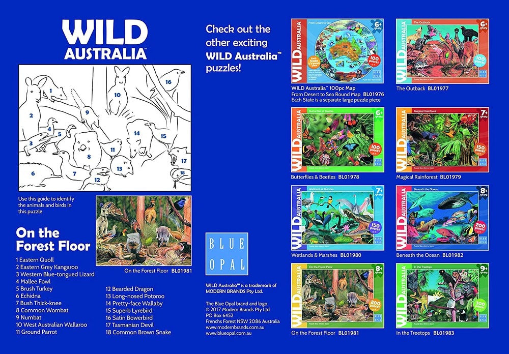 Blue Opal Puzzle - Wild Australia - On the Forest Floor 200pc