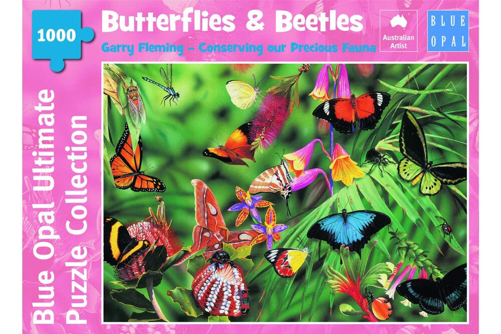 Blue Opal Puzzle - Garry Fleming Butterflies & Beetles 1000pc