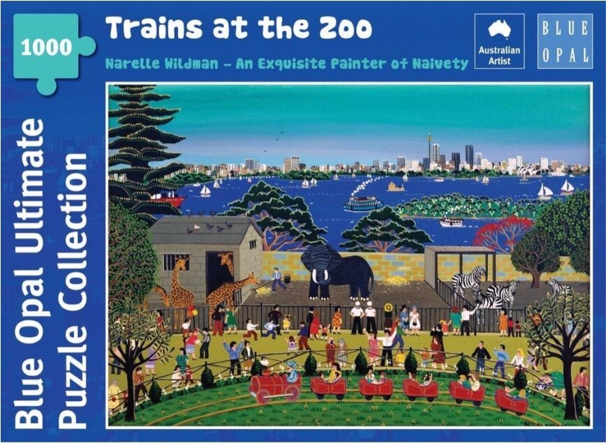 Blue Opal Puzzle - Narelle Wildman Trains at the Zoo 1000pc