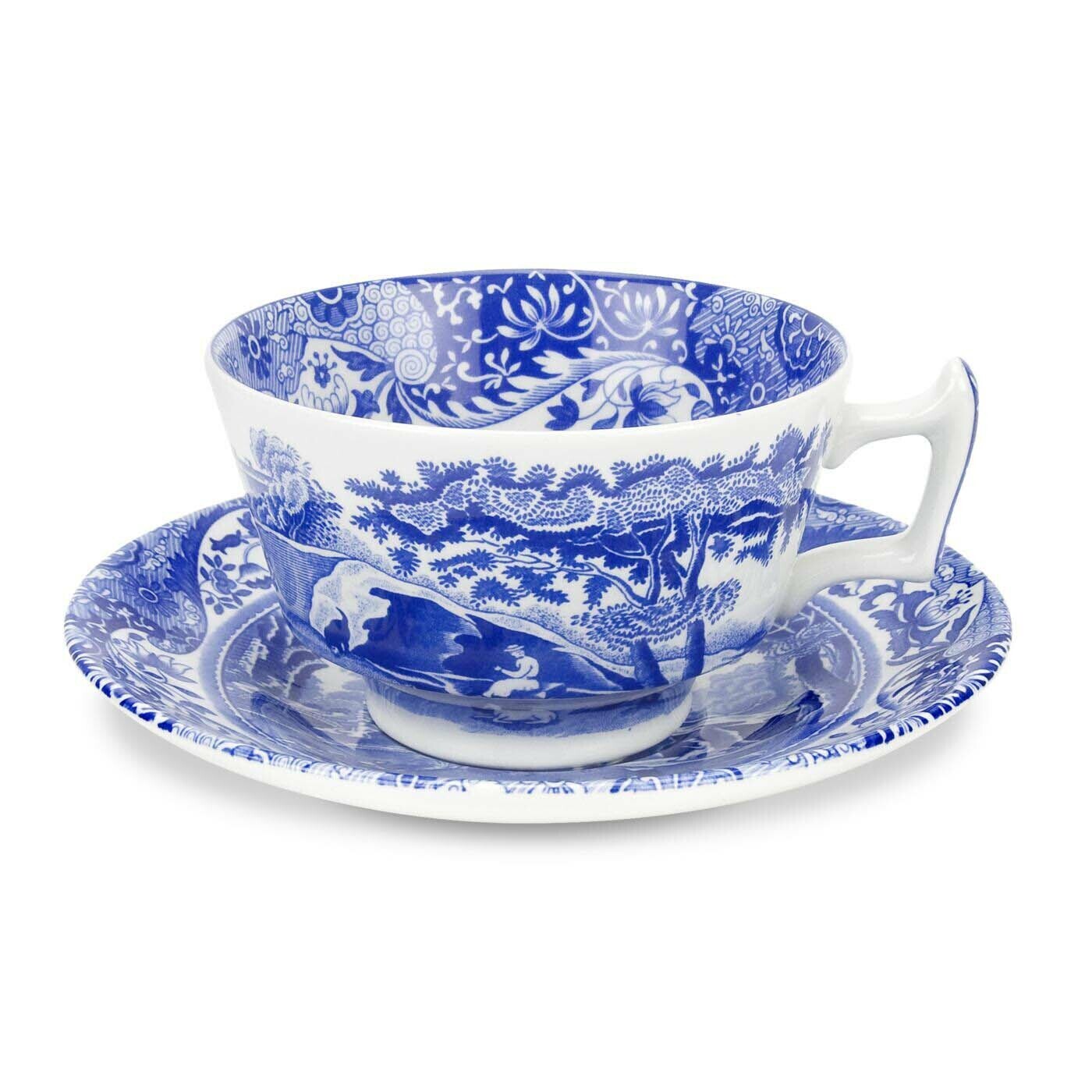 Spode Blue Italian - Teacups & Saucers (Set of 4)