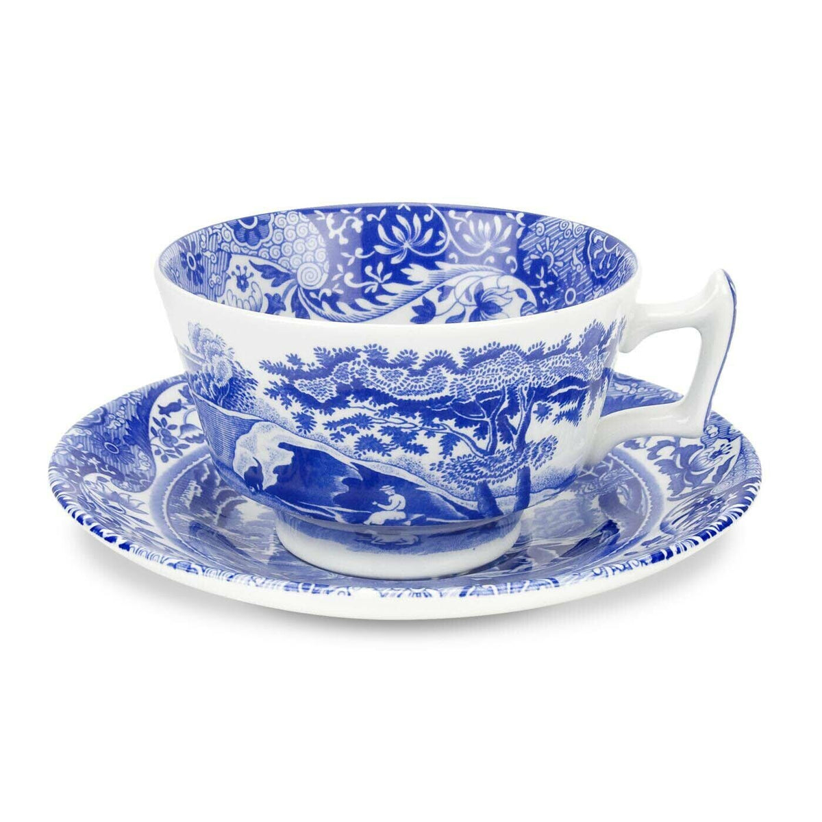 Spode Blue Italian - Teacups & Saucers (Set of 4)