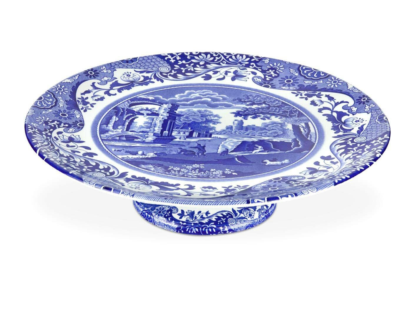 Spode Blue Italian - Footed Cake Plate