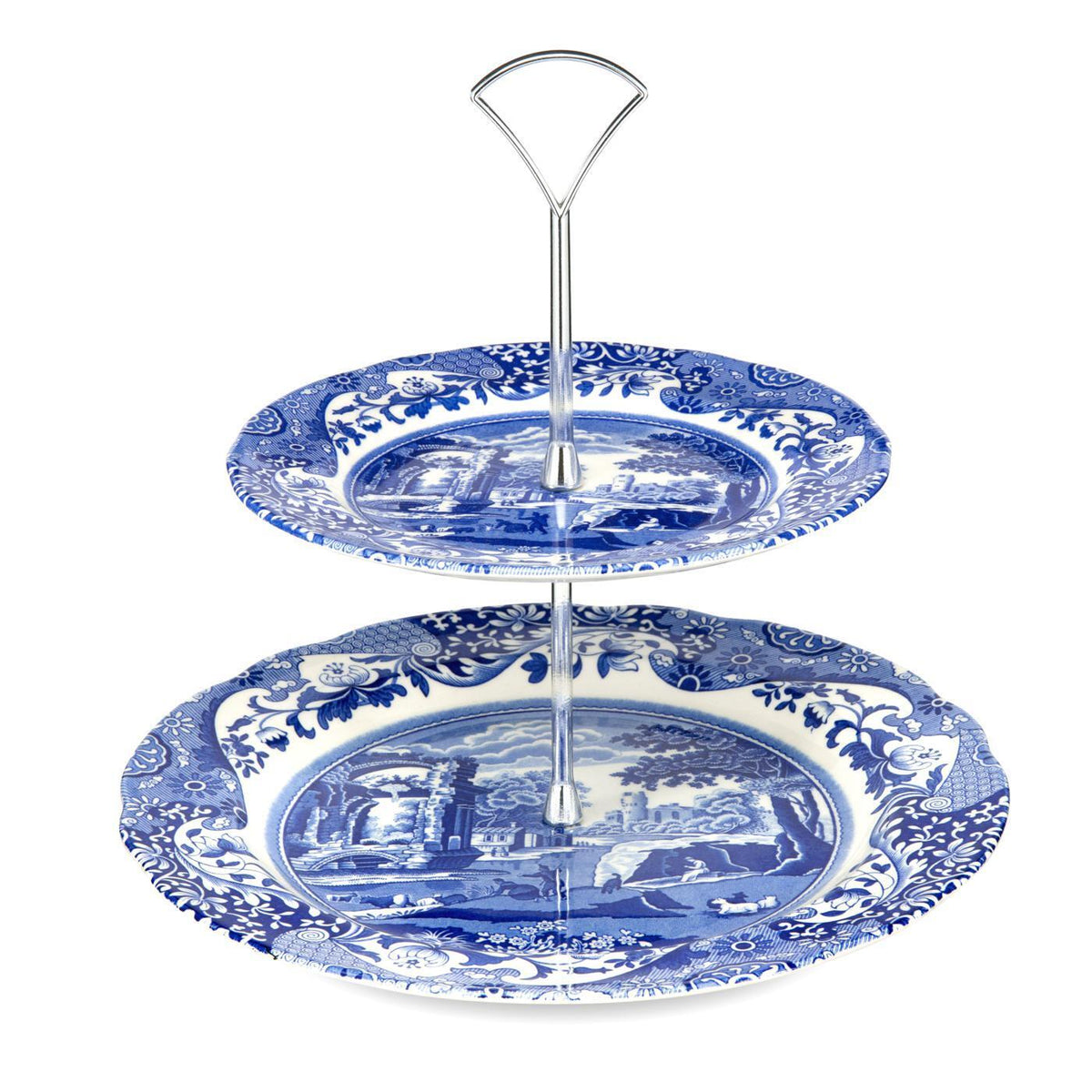 Spode Blue Italian - 2-Tier Cake Stand