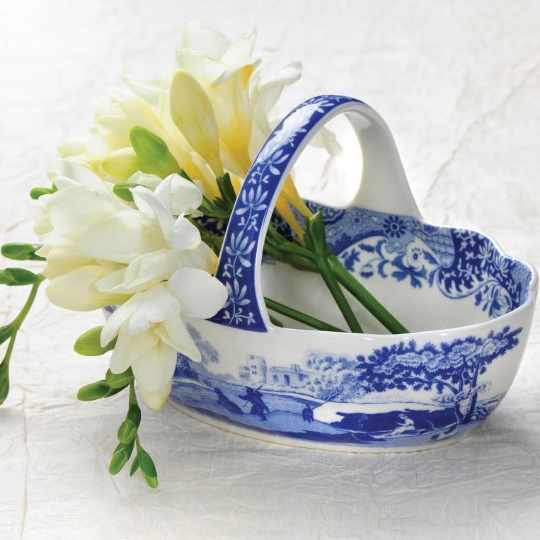 Spode Blue Italian - Handled Basket