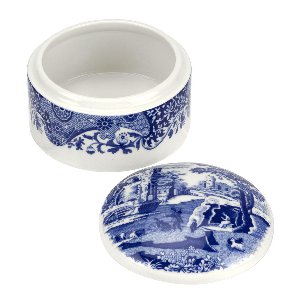 Spode Blue Italian - Round Trinket Box