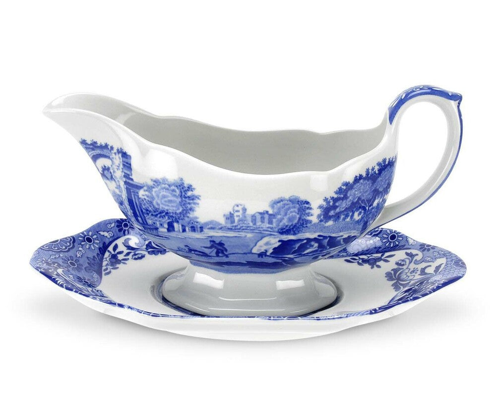 Spode Blue Italian - Sauce Boat & Stand