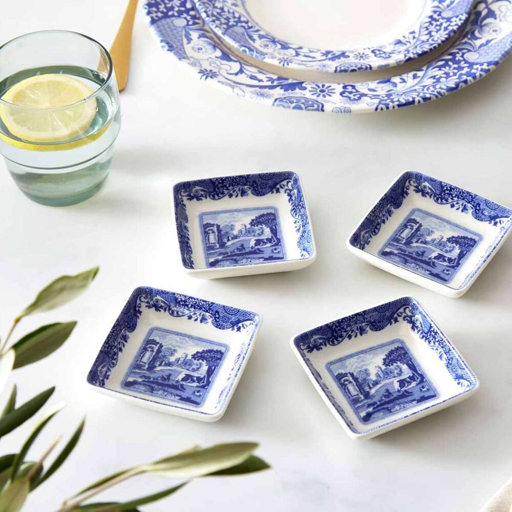 Spode Blue Italian - Square Dishes - 7.5cm (Set of 4)