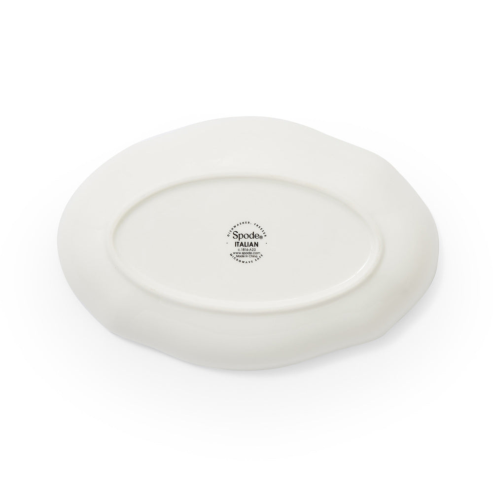Spode Blue Italian - Fluted Oval Dish - 21.5cm