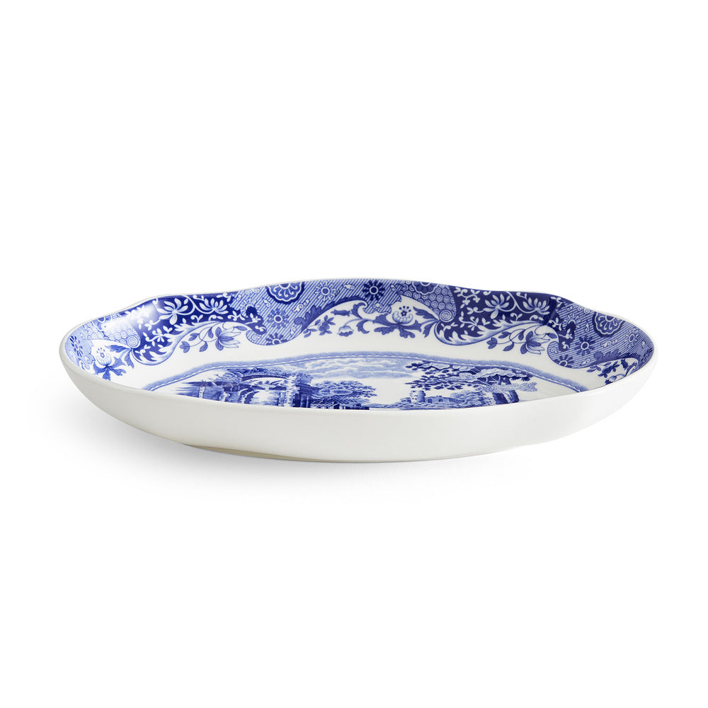 Spode Blue Italian - Fluted Oval Dish - 21.5cm