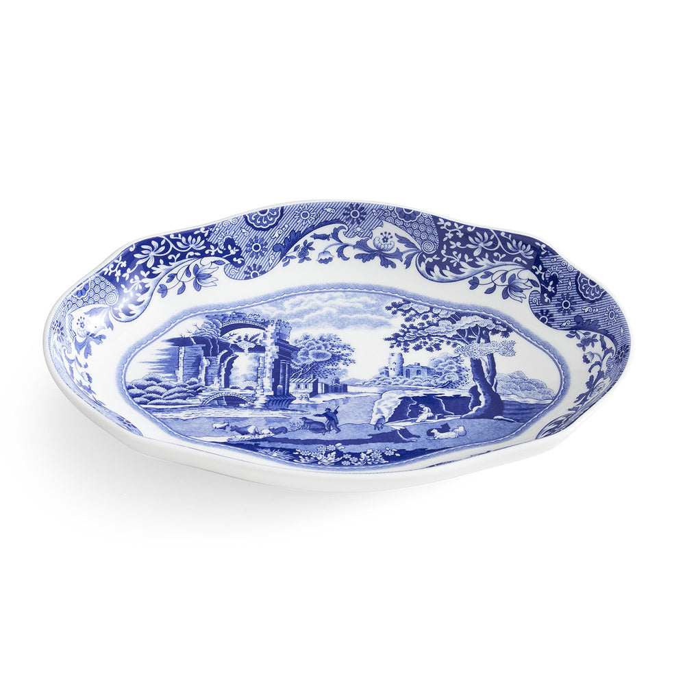 Spode Blue Italian - Fluted Oval Dish - 21.5cm