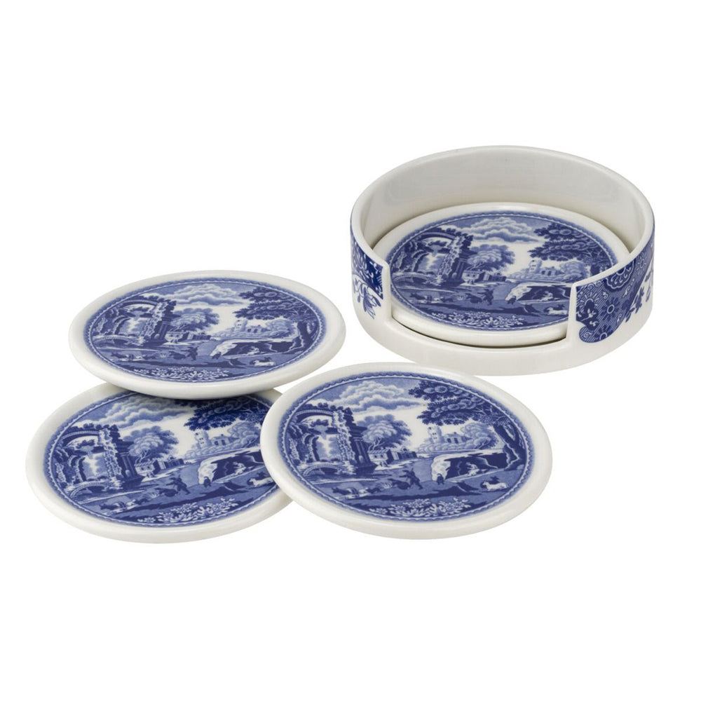 Spode Blue Italian - Coasters With Holder