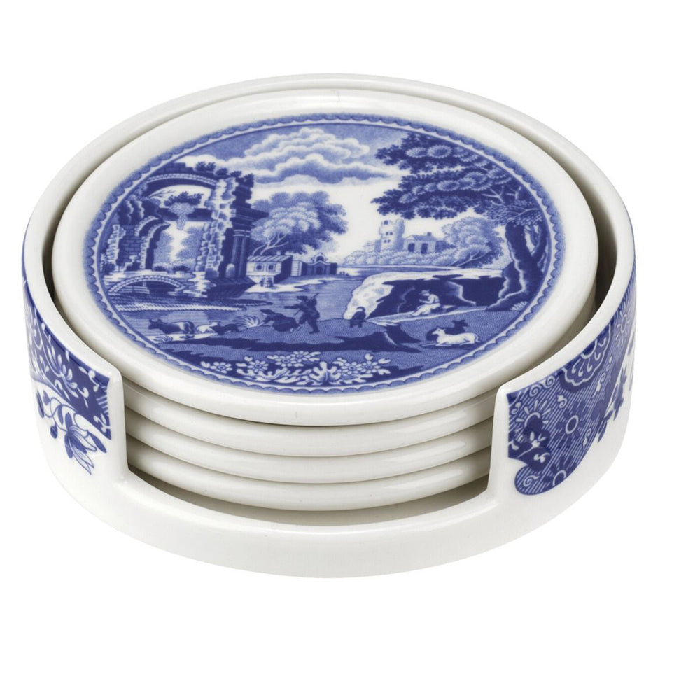 Spode Blue Italian - Coasters With Holder