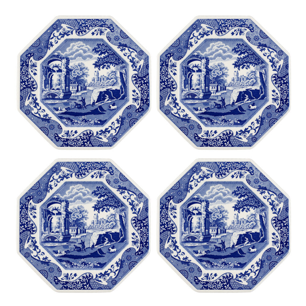 Spode Blue Italian - Octagonal Plate - 24cm (Set of 4)