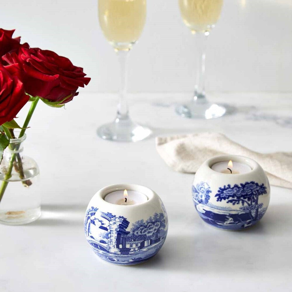 Spode Blue Italian - Tealight Holders - 6cm (Set of 2)