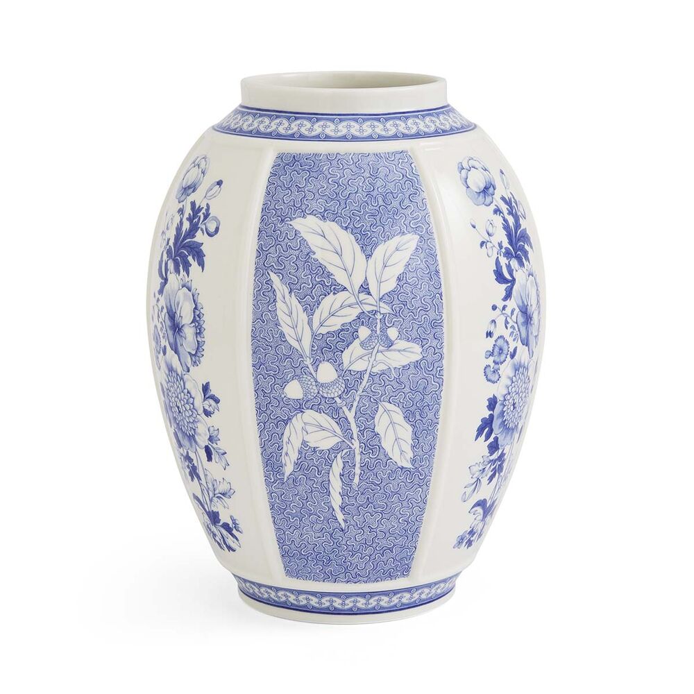 Spode Blue Italian Archive - British Flowers Vase - 25cm