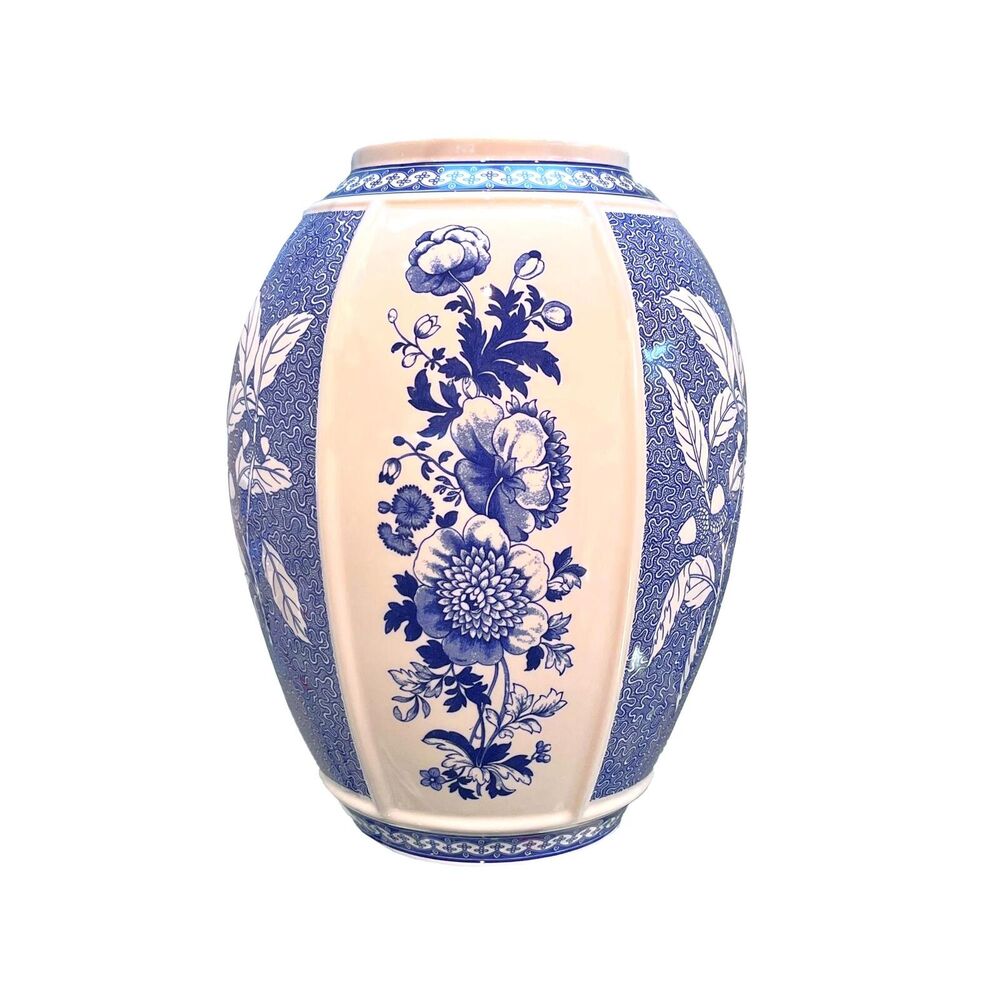 Spode Blue Italian Archive - British Flowers Vase - 25cm
