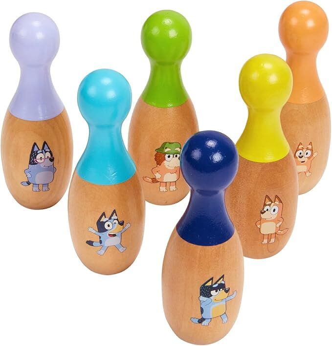 Bluey Wooden Bowling Pin Set