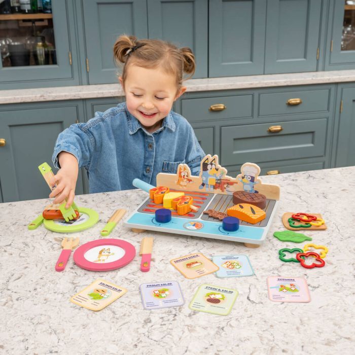 Bluey Wooden Tabletop BBQ Set