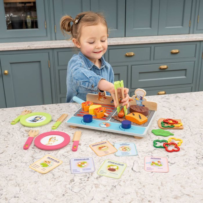 Bluey Wooden Tabletop BBQ Set