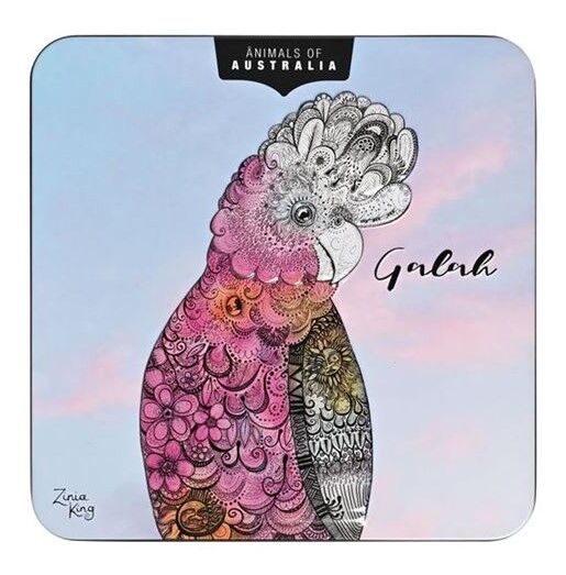 Banksia Red Macadamia Butter Finger Biscuit Tin - Animals of Australia Galah