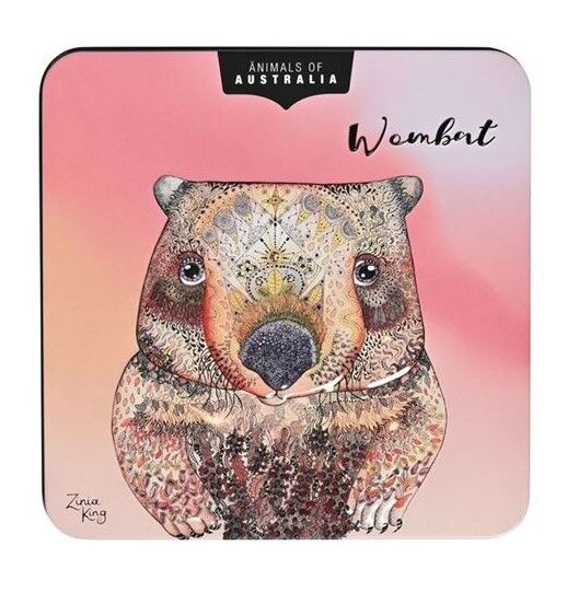 Banksia Red Macadamia Butter Finger Biscuit Tin - Animals of Australia Wombat