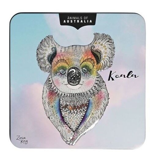 Banksia Red Lemon Myrtle Butter Finger Biscuit Tin - Animals of Australia Koala