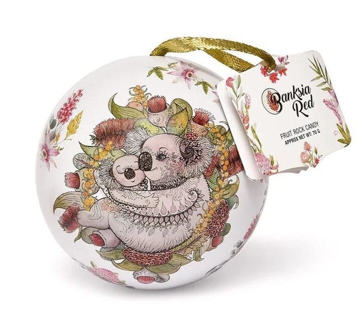 Banksia Red Rock Candy Bauble - Australian Christmas Koala