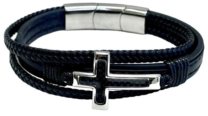 Leather Cross Bracelet