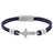 GC Gifts by Gatto - Blue Leather & Cross Bracelet