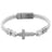 GC Gifts by Gatto - White Leather & Cross Bracelet