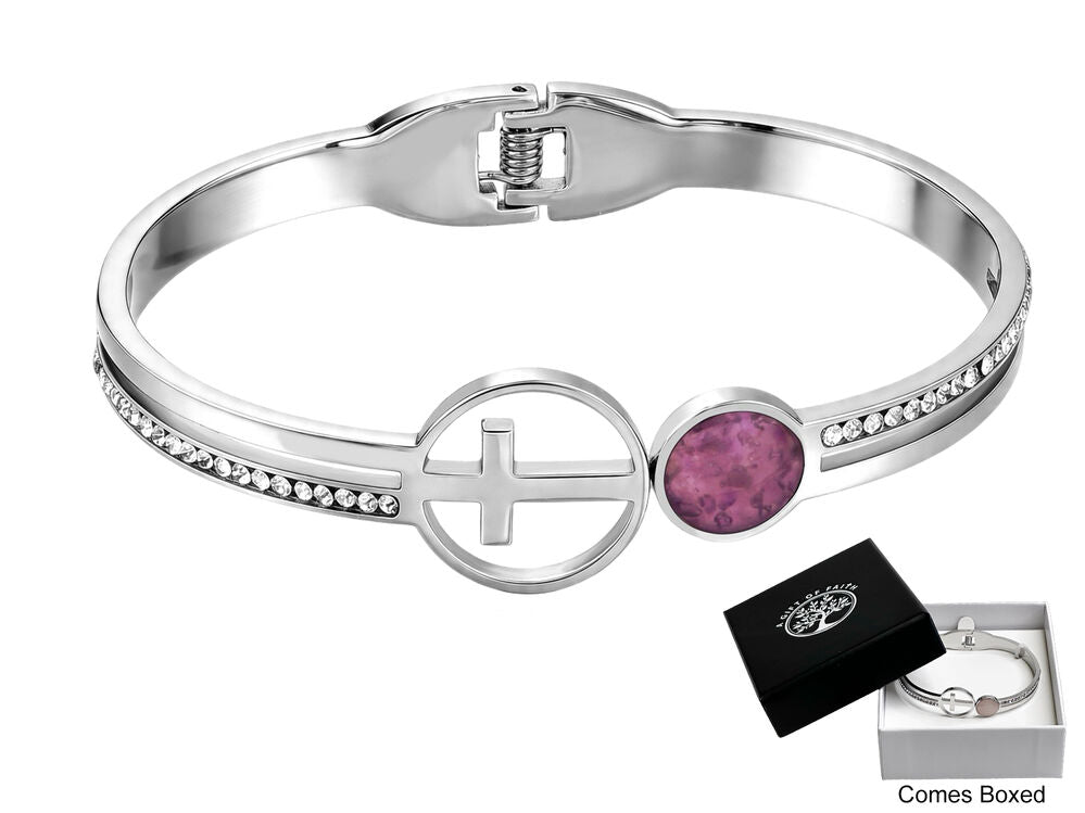 GC Gifts by Gatto - Amethyst & Cross Bracelet