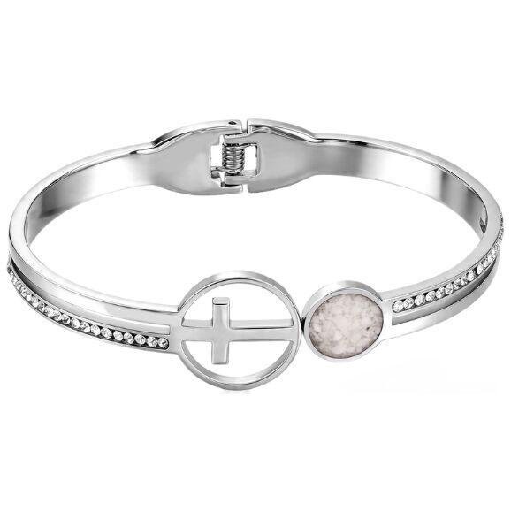 GC Gifts by Gatto - White Howlet & Cross Bracelet
