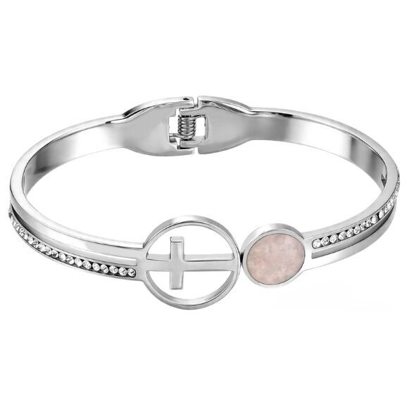 GC Gifts by Gatto - Rose Quartz & Cross Bracelet