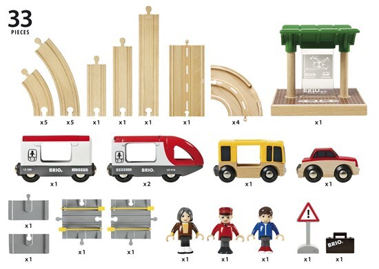 BRIO World - Rail & Road Travel Set