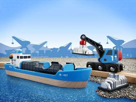 BRIO World Vehicle - Container & Crane Wagon
