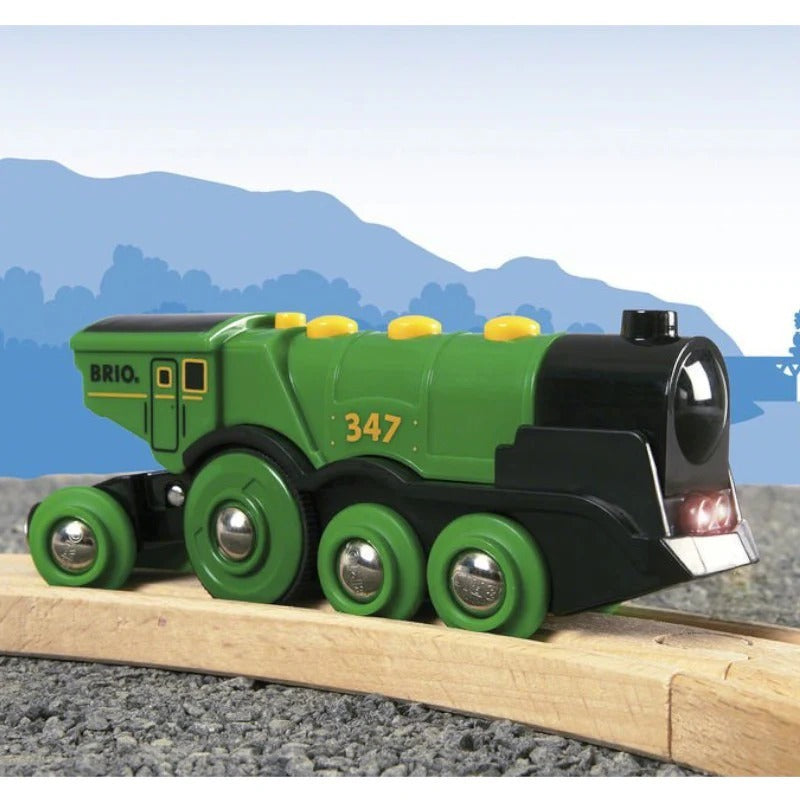 BRIO World Train - Big Green Battery Powered Action Locomotive