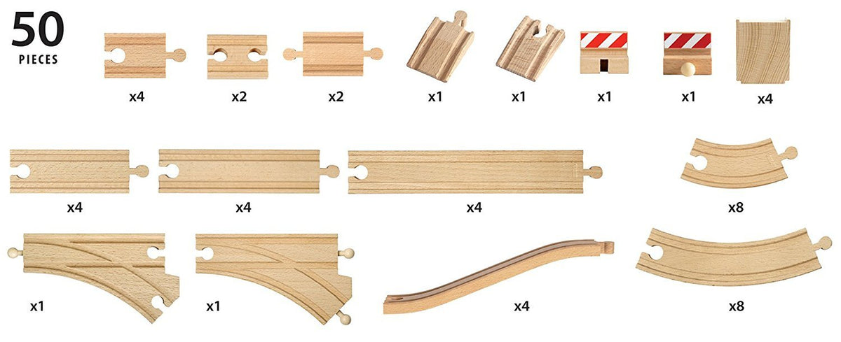 BRIO World Tracks - 50pc Track Pack