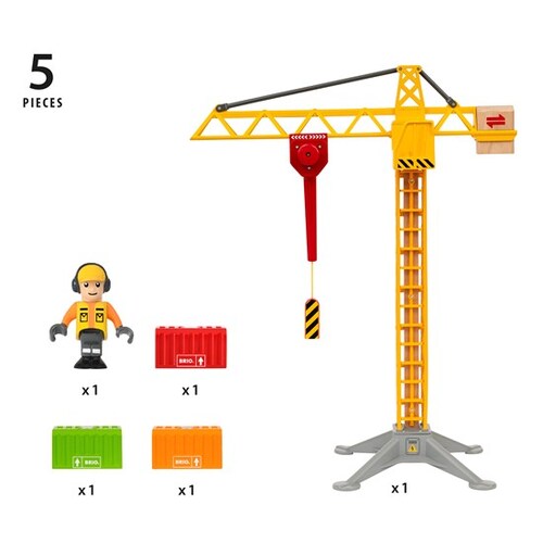 BRIO World Vehicle - Construction Crane with Lights