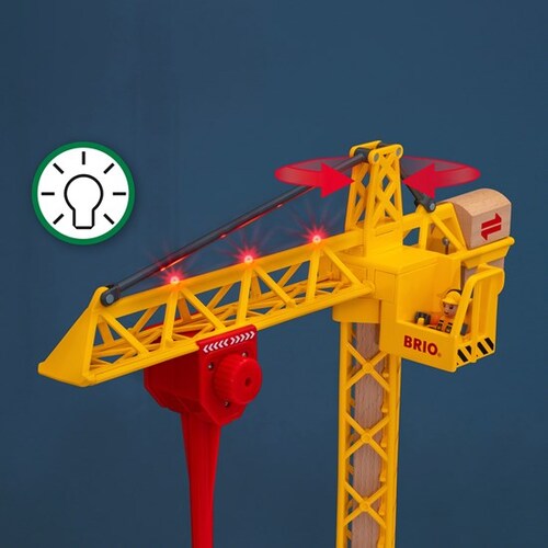 BRIO World Vehicle - Construction Crane with Lights