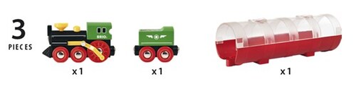 BRIO World Train - Tunnel & Steam Train