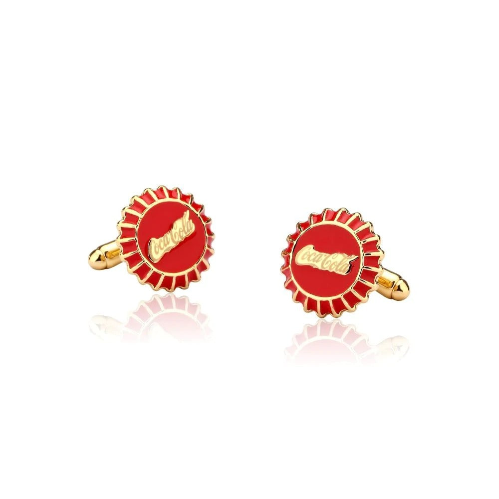 Couture Kingdom - Coca Cola - Bottle Cap Cufflinks Yellow Gold