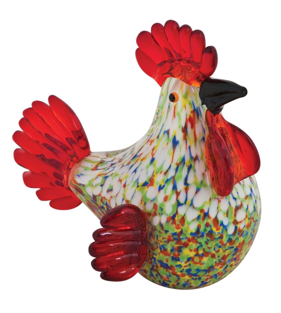 Zibo Glass Ornament - Colourful Chook