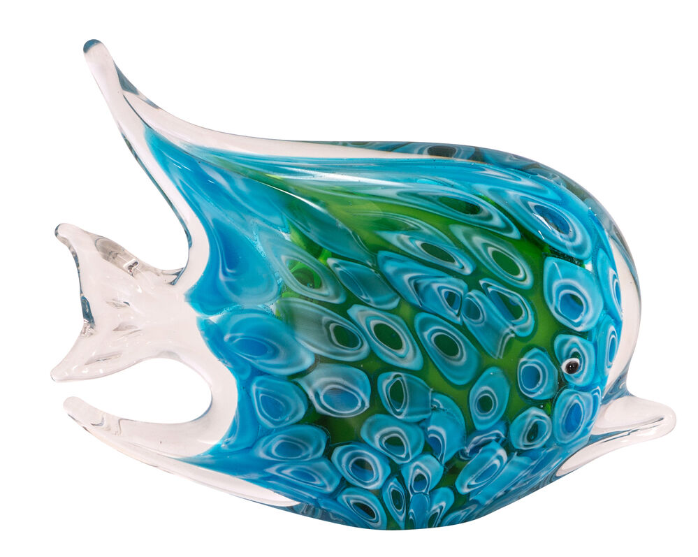 Zibo Glass Ornament - Fish Blue Hola