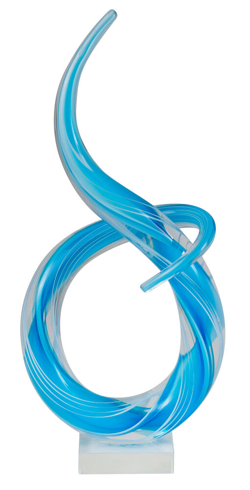 Zibo Glass Ornament - Loop Blue Sculpture