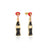 Couture Kingdom - Coca Cola - Coke Bottle and Glitter Lips Drop Earrings Yellow Gold