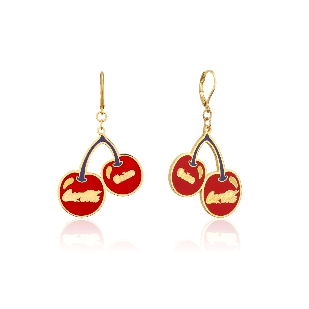 Couture Kingdom - Coca Cola - Cherry Drop Earrings Yellow Gold