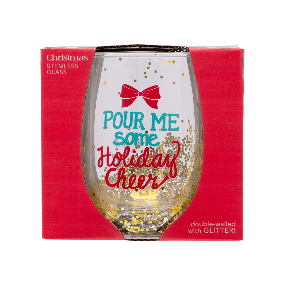 Splosh Christmas - Christmas Cheers Stemless Wine Glass