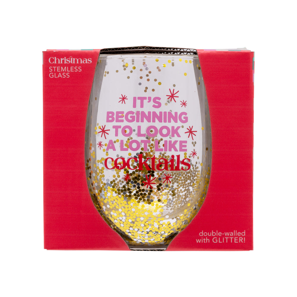 Splosh Christmas - Christmas Cocktails Stemless Wine Glass